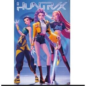 K-Pop Demon Hunters 2025 Poster - Huntrix Hero Group Anime Wall Art Print